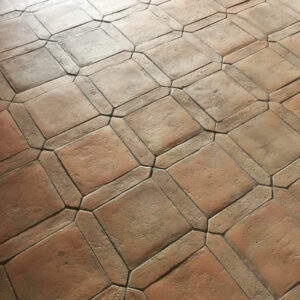 Pavimento in cotto fatto a manno rosato