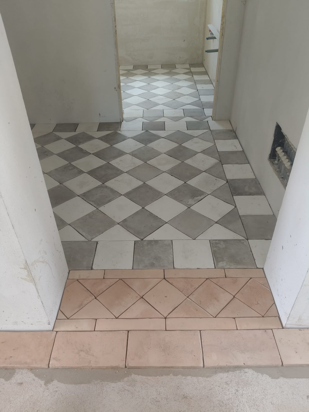Bagno moderno cotto fatto a mano
